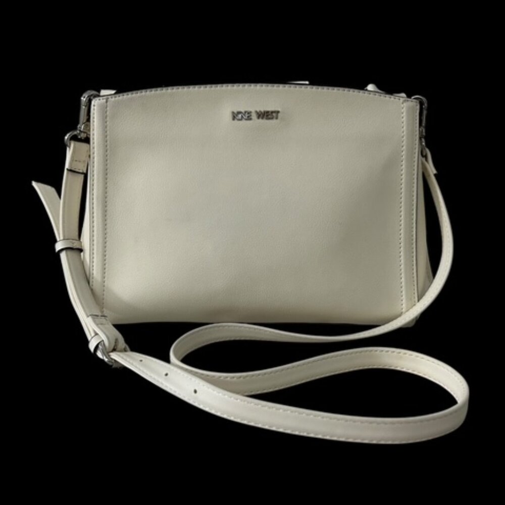 Nine West Cream Shoulder Handbag-Magnetic Close-Adjustable Strap